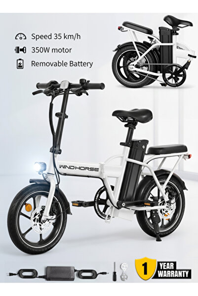 Wind Horse دراجة كهربائية قابلة للطي W2A بمحرك عالي السرعة 350 واط، بطارية 36...