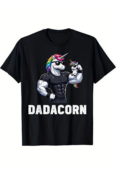 17 seramik Dadacorn Unicorn Dad Papa Father's Day Daughter T-Shirt Printed Sh...