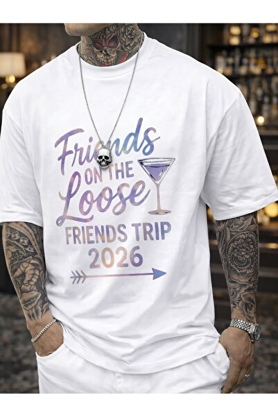 17 seramik Men's ON THE LOOSE FRIENDS TRIP 2026 Graphic T-Shirt - Relaxed Fit...