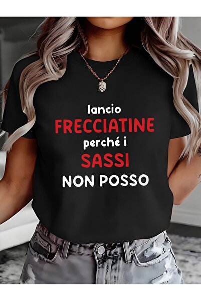 23 nisan Italian Insults Because I Can'T Throw Stones Letter Print T-Shirt, S...