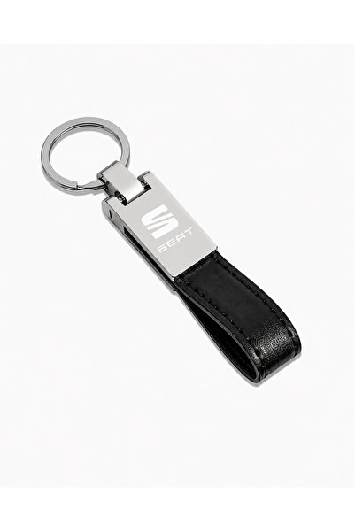 Baghes Breloc Seat din metal și piele, cu logo-ul Seat, dimensiune 12cm x 2cm...