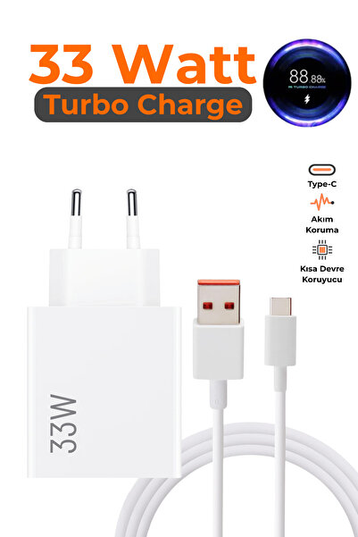 Piaks Xiaomi 33W Turbo Şarj Aleti Redmi 14C 13C 12 10C 10 9 Uyumlu Type-C 33 ...