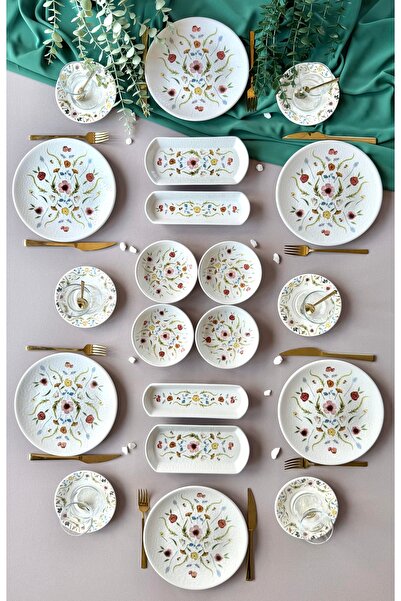 Yiğit Seramik Züccaciye Serenat Model 6 Kişilik 20 Parça Modern Kahvaltı/Brun...