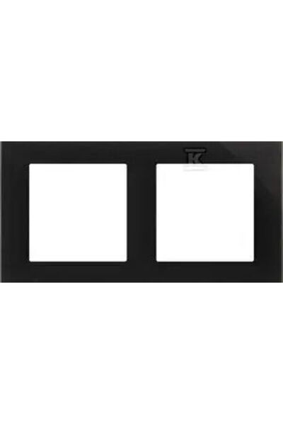 Kontakt-Simon Simon 55 Ramă dublă Sticlă naturală Negru clasic Trn2/182