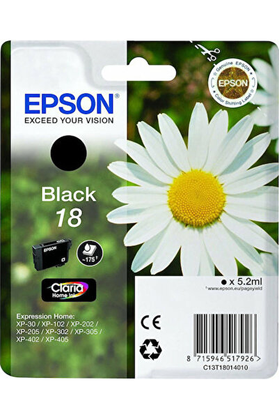 EPSON 18 Cerneală originală pentru imprimantă InkJet, Negru (C13T18014010 C13...