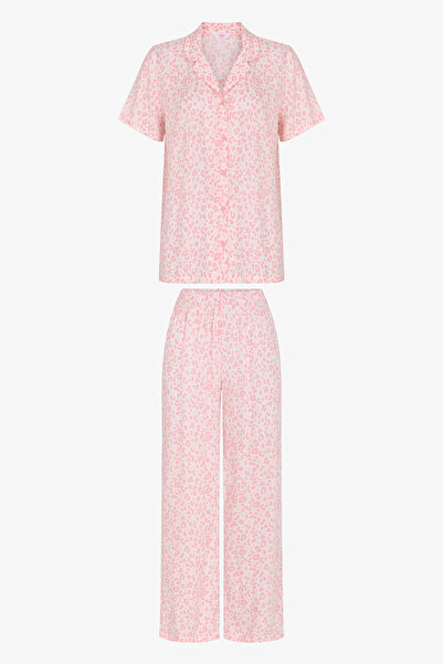Penti Pembe Pink Leopard Gömlek Pantolon Pijama Takımı