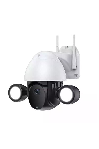 OnShop Camera de Supraveghere Floodlight, Cu 2 Proiectoare LED mobile, Lumina...