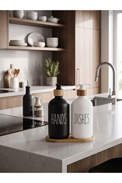 DS Home&Design Modern Kitchen Countertop Double Soap Dispenser and Detergent ...