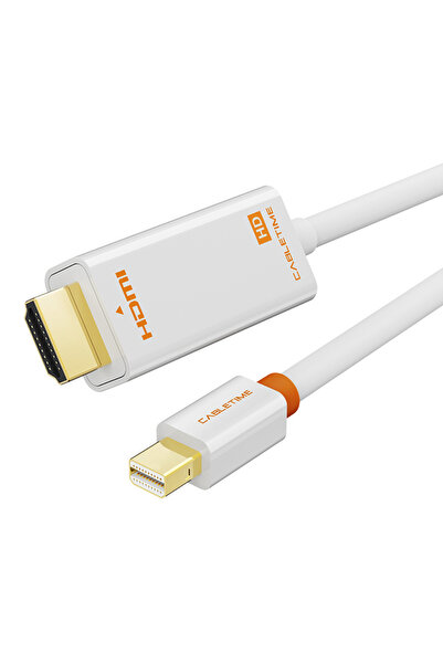 Cabletime καλώδιο mini DisplayPort σε HDMI CT-AV588-03G, 1080p/60Hz, 1m, λευκό