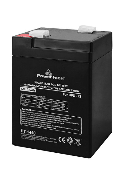 POWERTECH μπαταρία μολύβδου PT-1440 για UPS, 6V 4.5Ah, F2
