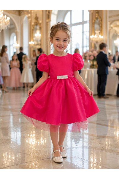 Size Kids Karolin Fabric Fluffy Stylish Evening Dress