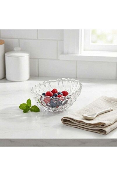 Mondo 6-Piece Ananas Small Bowl Set - Elegant Clear Glass Bowls for Serveware...