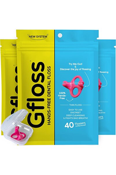 Stavye Gfloss Elsiz Diş İpi 3'lü Paket (120 Adet) + Saklama Kutusu, Aromasız ...