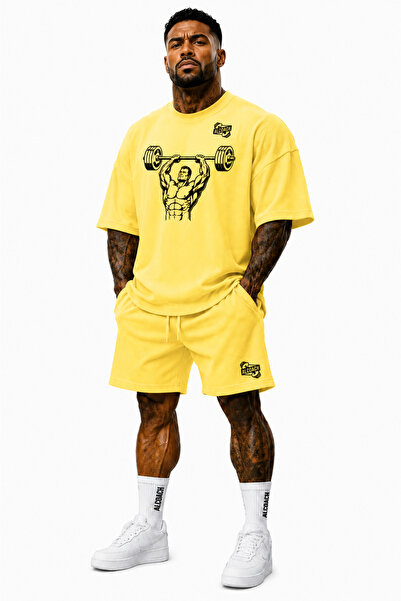 Genenic Summer Bodybuilding Set for Men 2-Piece (Shorts & T-Shirt), Polyester...