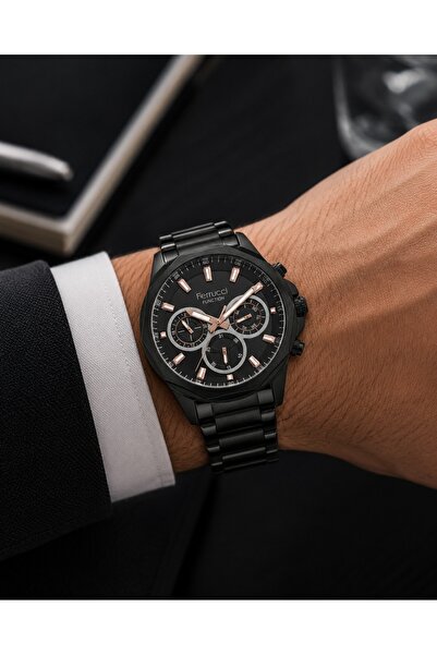 Ferrucci İnce Bilekli Erkeklere Özel Kasa Çap 43mm Fonksiyonlu Çelik Kordon&K...