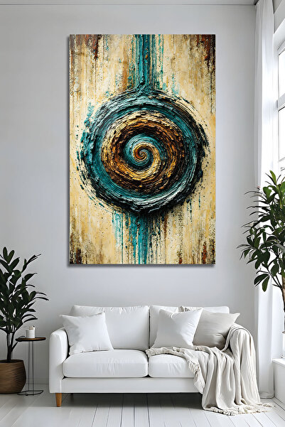 Parıltı Yayınları Decor de perete cu efect de relief, pictură abstractă pe st...