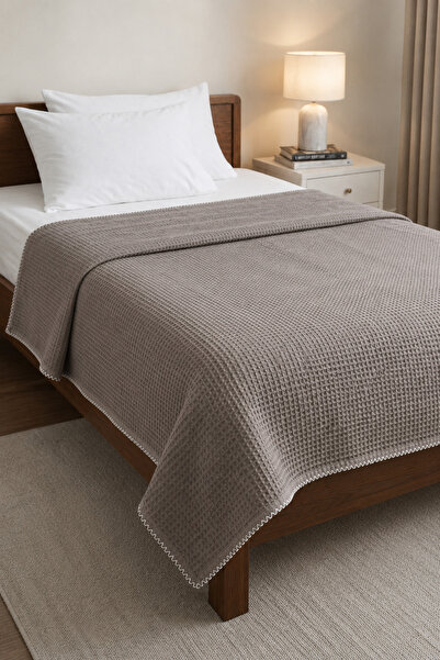 Motif Mağaza 100% Cotton Single Crochet Waffle Pike Bedspread 160X220 cm