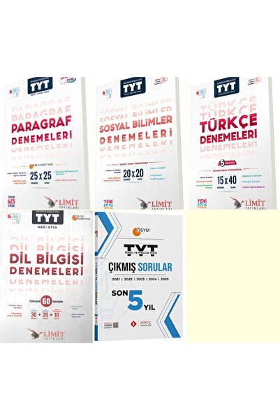Limit Yayınları TYT branş deneme seti Türkçe,Paragraf,Dil Bilgisi,Sosyal Bili...