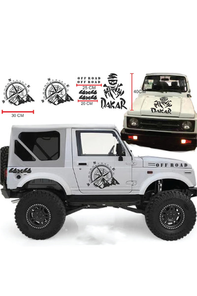 Amo-Stickers JEEP Офроуд Сребърен стикер Комплект за горна и долна част
