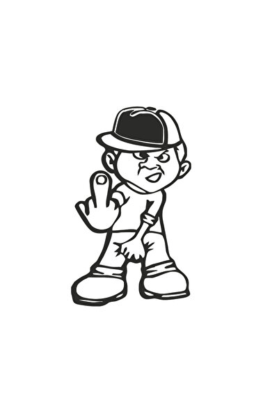Amo-Stickers Sticker Auto Mad Man 25cm Alb