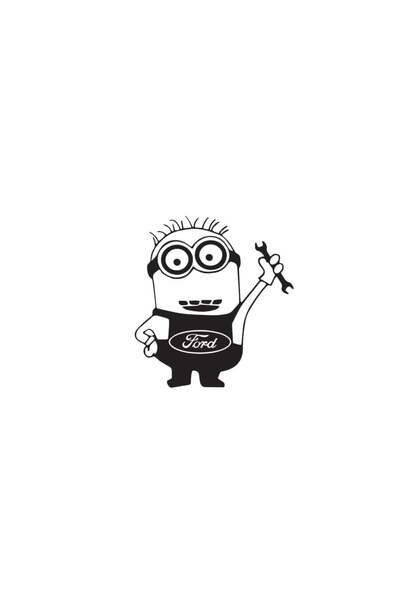 Amo-Stickers Car sticker Ford Minion 30cm Dark gray