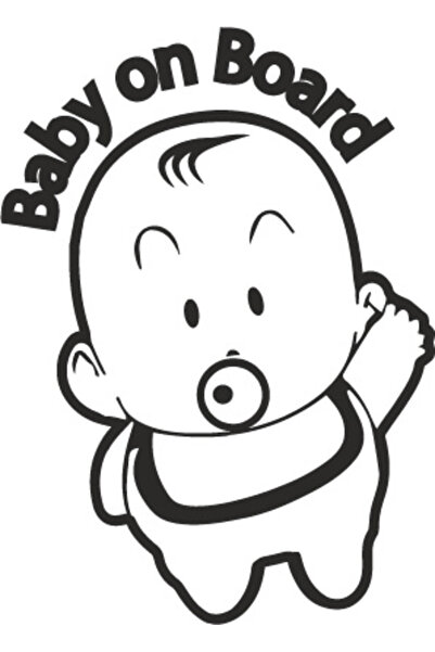 Amo-Stickers Baby On Board 21 25cm Alb