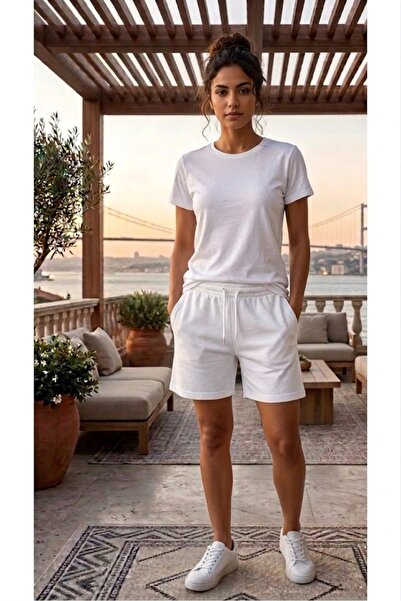 Ydn giyim Men's Plus Size White Shorts