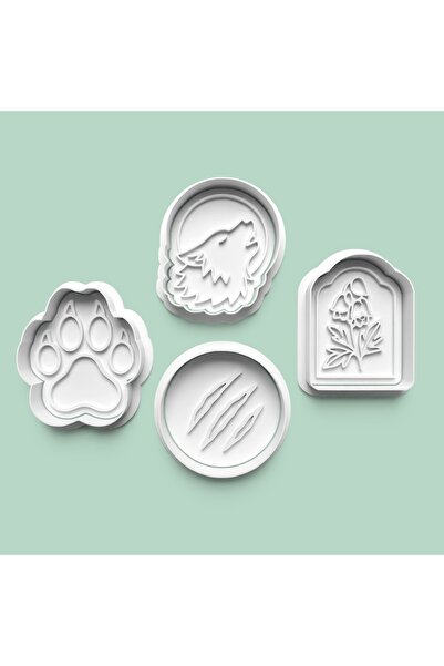 AKTASTORE Wolf Theme Cookie Mold and Sugar Dough Mold Set of 4 0953-Set
