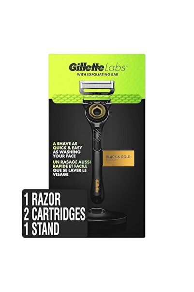 Gillette Aparat de ras Labs Negru și Auriu, 2 rezerve, suport magnetic