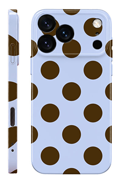 WANNA PROTECT iPhone 17 Pro Max Kahve Puantiye Protect Slim Parlak Tam Kaplay...