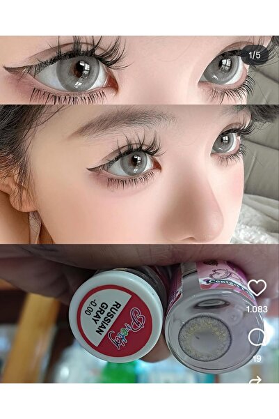 Elvoria Russian girl gray hareli göz lensi doğal