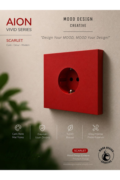 MoodDesign AION Collection - VIVID Series (SCARLET RED) /(TÜM PRİZLER İLE UYU...