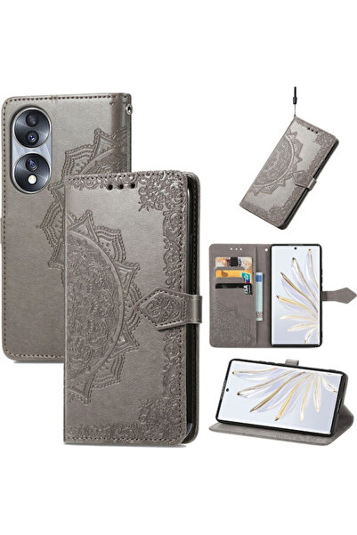 OEM Θήκη Mandala Flower Book Δερμάτινη Γκρι (Honor 70) Κωδικός: SYA387742934R...