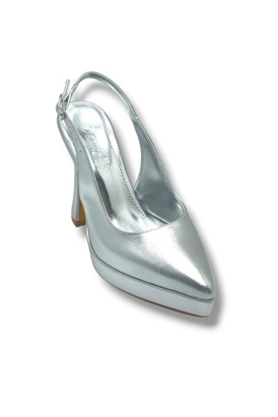 Cakgo Desire 8702-26 Silvery Leather Platform Heel Women's Shoes (11.5cm)