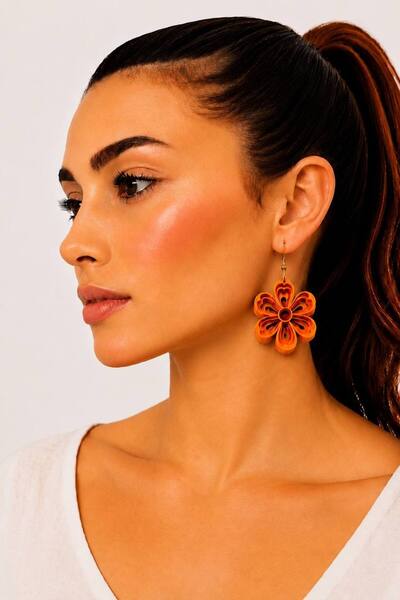 ROKH Women's Design Natural Handmade Wooden Authentic Earrings