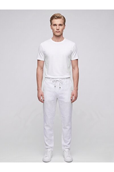 Plus Scorpion Men's Linen Trousers – Lace-Up Waist, Slim Fit Comfortable Cut ...