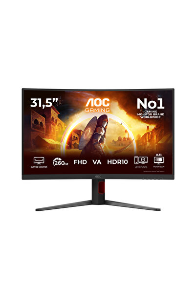 Aoc C32G4Z 31.5″ 260Hz 0.3ms HDR10 Adaptive Sync Full HD 1500R Kavisli Gaming...