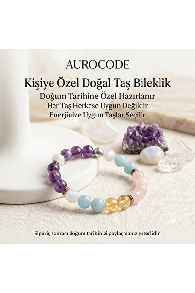 Aurocode Kişiye Özel Doğum Tarihine Göre Ruhsal Taş Bileklik