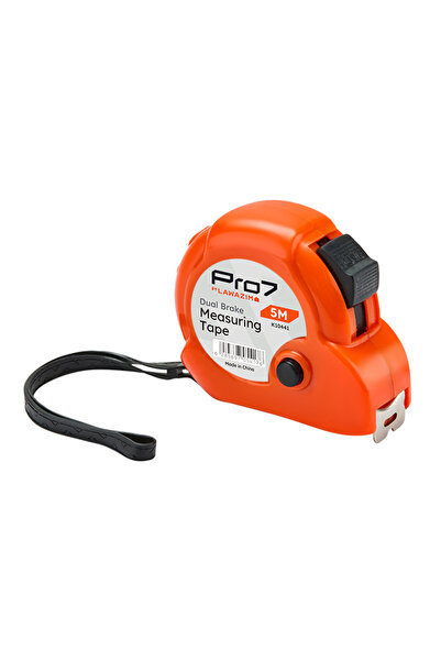 Lawazim Pro7 5m Double Brake Measuring Tape with Dual Scale, Belt Clip and Wr...