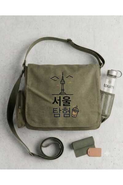 Toum Korean Style Namsan Seoul Tower Printed Messenger Bag