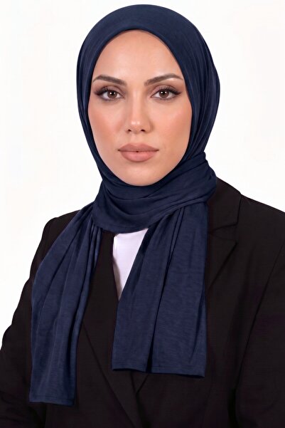 hadiora Women's Navy Blue Neck-To-Collar Stitched Ready-To-Wear Practical Com...