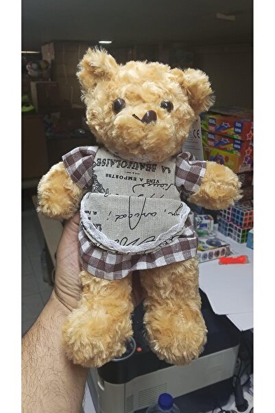 Kayra Toy Plush Brown Teddy Bear in Dress 30 cm