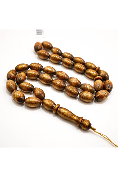 Generic Golden Yusr Rosary 33 Beads 9.5x13.5mm Gold Oval Prayer Beads 30g Nat...