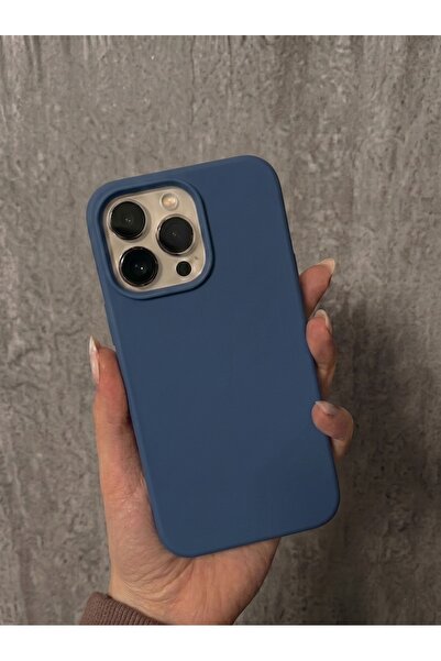 IPhone 14 Pro Max Uyumlu İçi Kadife Logolu Silikon Kılıf Kapak