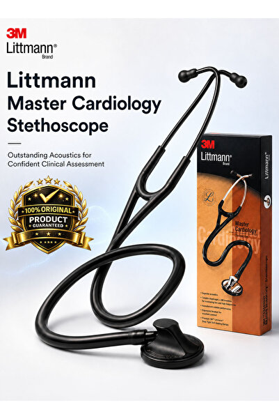 3M Littmann Master Cardiology Stethoscope Black 2161 with Tunable Diaphragm, ...
