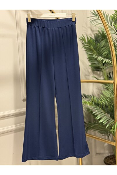 Sentez 5586 Madrid Spanish Wide Leg Trousers Navy Blue