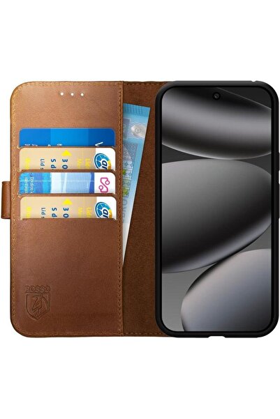 ROSSO Θήκη Google Pixel 10 Pro XL Deluxe Δερμάτινο Πορτοφόλι - Brown