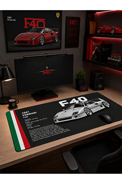 RUGRUMBA 1987 F40 Black 40X90Cm Gaming Player XL Large Size Non-Slip Base Sti...