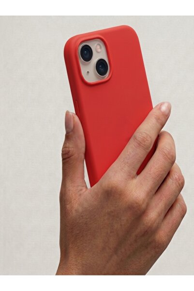 IPhone 15 Plus Uyumlu İçi Kadife Logolu Silikon Kılıf Kapak