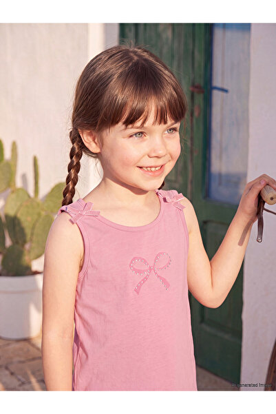 LC Waikiki Lcw Kids Purple Bow Printed Girls' Undershirt 2-Pack